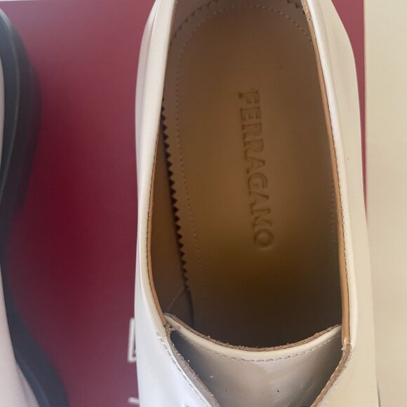 Ferragamo Men\'s Flair Mascarpone New Biscot White Rare Oxfords 9 E main image 6
